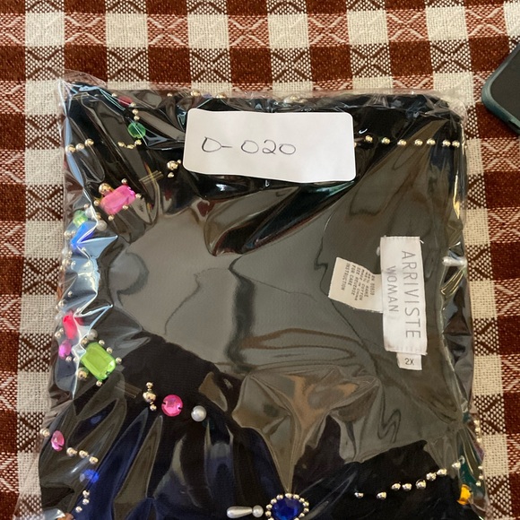 Arriviste sweater. Beaded Black V-Neck Sweater Top. Size 2X - Picture 11 of 11